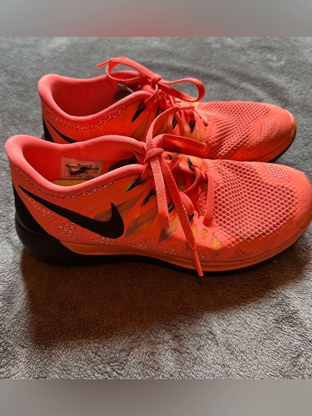 Nike Free 5.0 Womens Size 8 Running Shoes 642199-800 Coral Orange Volt 2014